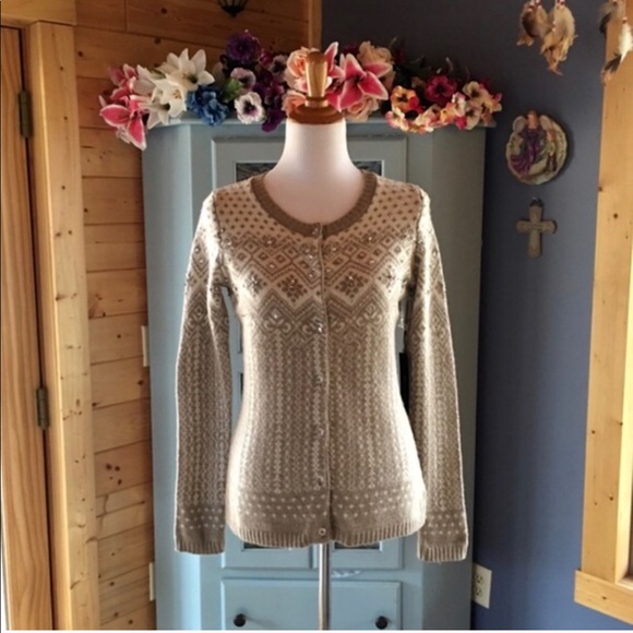 WILLI SMITH LAMBSWOOL Cardigan w/DIAMONDS NEW w/tg - Picture 1 of 5